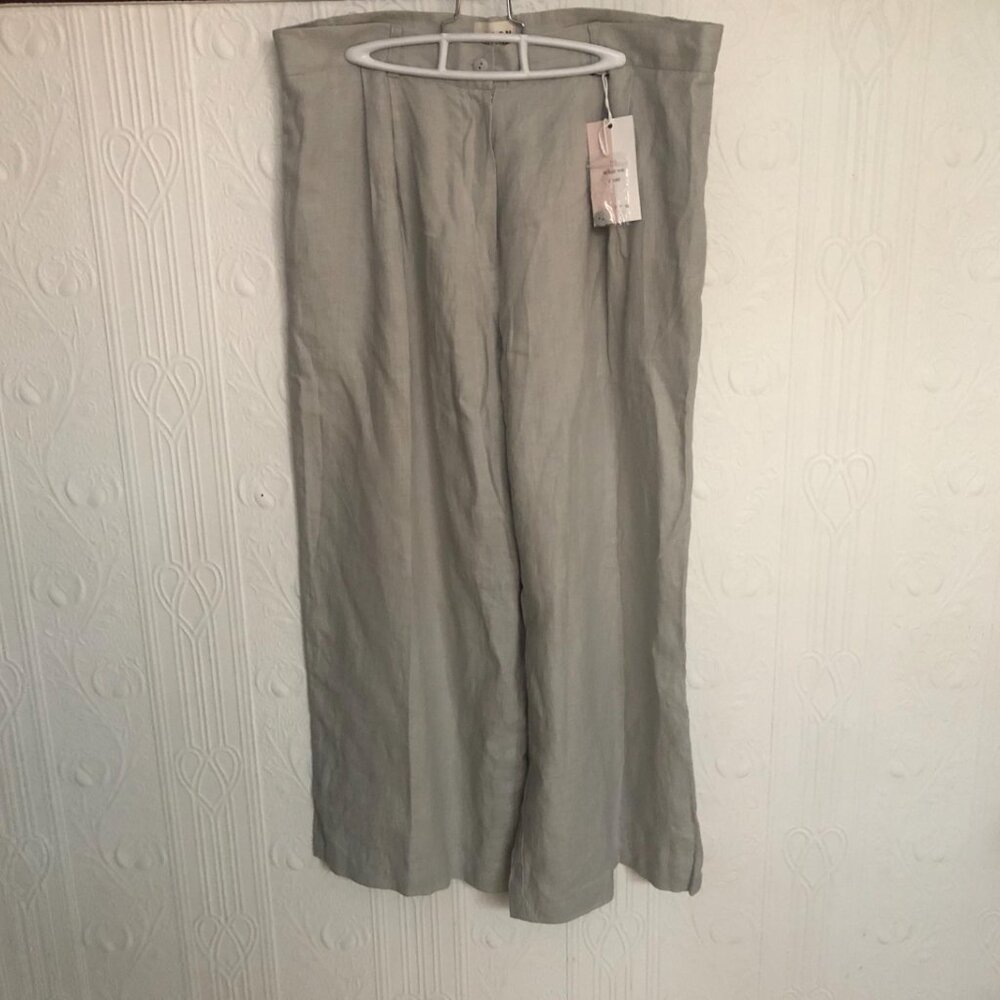 NWT OFFON Wide leg culotte sustainable linen oversized pants summer size L Large - Picture 3 of 4